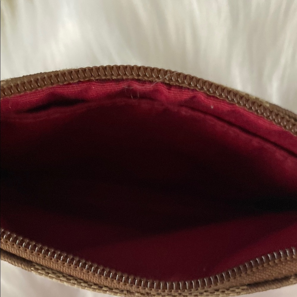 EUC Coach Red and Tan Wristlet with the iconic”C” Signature Monogram - Picture 5 of 10